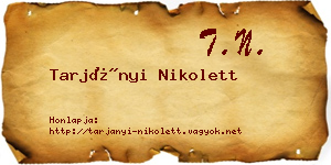 Tarjányi Nikolett névjegykártya