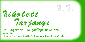 nikolett tarjanyi business card